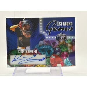 2025 Leaf Metal Konnor Griffin 1st Round Gems Prismatic Blue Auto 19/25 SP